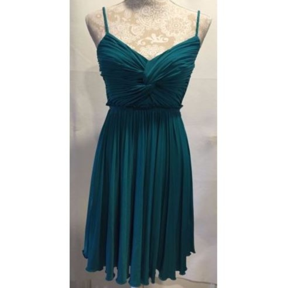 Calvin Klein Pleated Twist Front Ruched Dress 4P